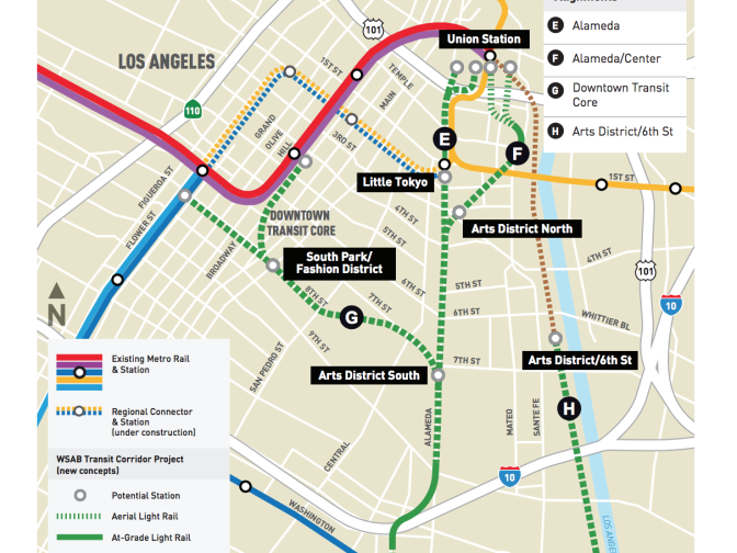 Metro proposed four additional route options for the downtown section of the West Santa Ana Branch light rail to Artesia.