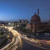 KABUL, AFGHANISTAN - NOVEMBER 18: Traffic moves past the Abdul Rahman Khan Great Mosque on November 18, 2012 in Kabul, Afghanistan. (Photo by Daniel Berehulak/Getty Images)