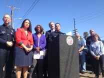 Politicians and law enforcement officials from the City of Los Angeles announce two diversion programs aimed at people arrested for prostitution as a way to rid the Sun Valley and Van Nuys areas of the problem.