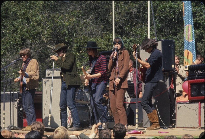 Jefferson Airplane performing in 1967 at the Fantasy Fair and Magic Mountain Music Festival on Mount Tamalpais in Marin County, California.