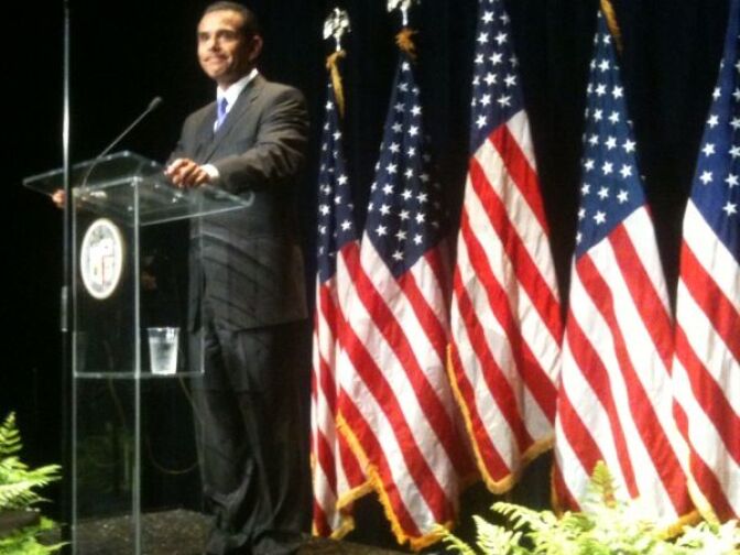 Mayor delivers his State of the City address April 20, inside the auditorium at the new police headquarters.