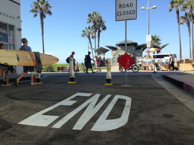 Police say temporary ballards at Ocean Front Walk in Venice have prevented accidental drive-ons.