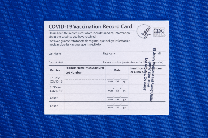 An image of a COVID-19 Vaccination Record Card