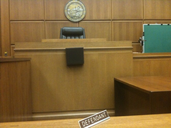Empty courtroom where layoffs in the Los Angeles Superior Court system were announced March 16, 2010. 