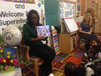 L.A. Unified Superintendent Michelle King reads to first graders at Century Park Elementary School.