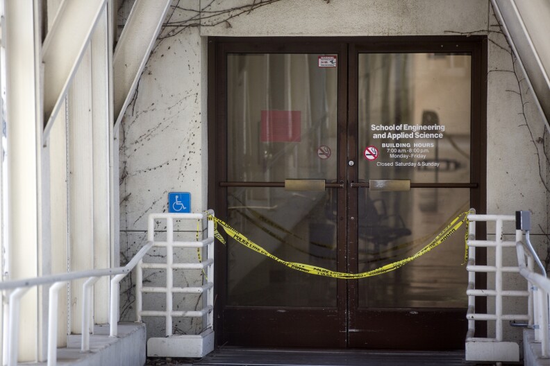 A murder suicide took place inside the Engineering IV building on the University of California, Los Angeles campus on Wednesday, June 1, 2016.