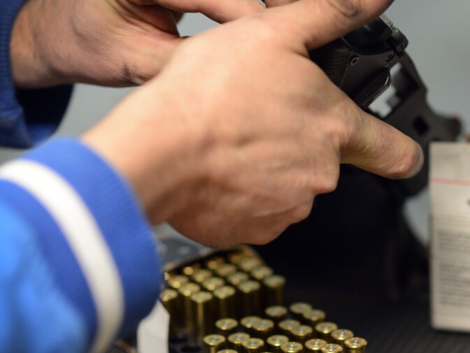 A man loads a pistol at On Target shooting range in Laguna Niguel Saturday. 

On Target gun range in Laguna Niguel, CA on Saturday April 12 2014. 