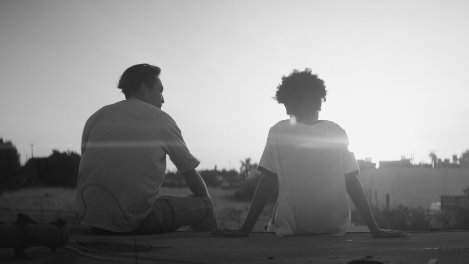 Justin Chon and Simone Baker in "Gook."