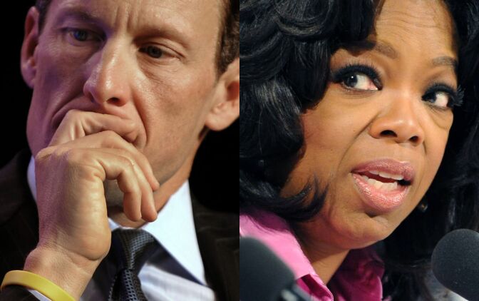 A combo picture made on January 15, 2013 in Paris, shows US talk-show star Oprah Winfrey (R) and US former Cycling champion Lance Armstrong. Lance Armstrong's reported admission to Oprah Winfrey that he used performance-enhancing drugs likely means he will go down in history as the most brazen drug cheat the sport has ever seen. The disgraced American cyclist's comments, reported January 14, 2013 by USA Today, rewrite 14 years of deception and repeated denials that he used banned substances to win scores of international races, including the Tour de France seven times. His years of dominance in the sport's greatest race raised cycling's profile in the United States to new heights and gave Armstrong a platform to promote cancer awareness and research.