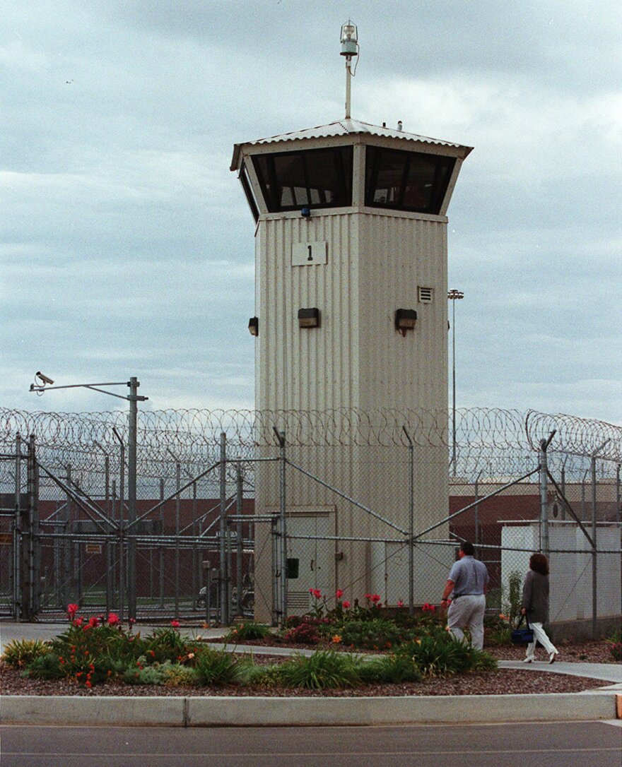 The entrance to Valley State Prison for Women in Chowchilla, California. 