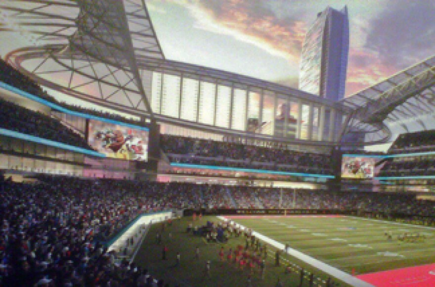 Rendering of the proposed NFL Stadium in downtown Los Angeles