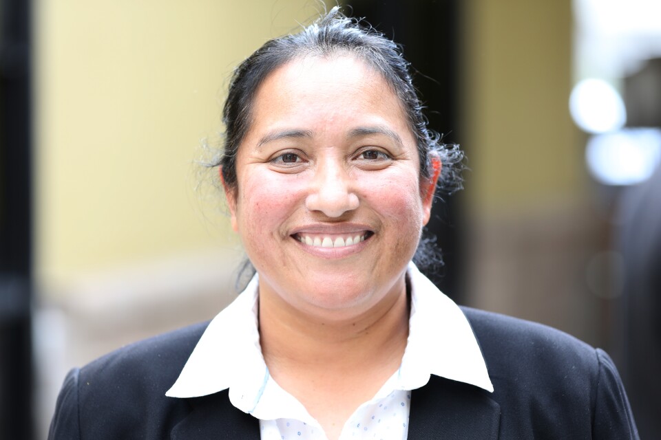 Olga Ayala at a candidate forum for Los Angeles City Council District 7 on Feb. 11, 2017.