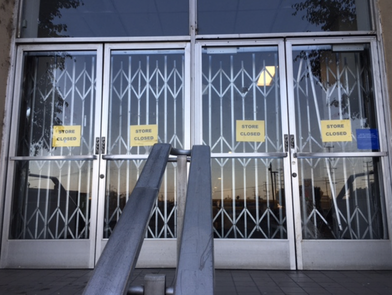 The front door of the now-closed Boyle Heights Sears store.