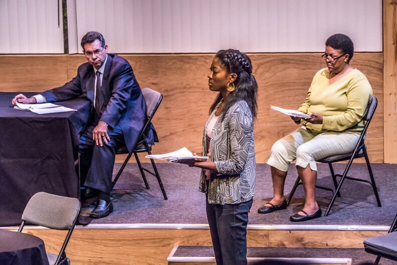 Actors Warren Davis, Sydney A. Mason, Carla Valentine 