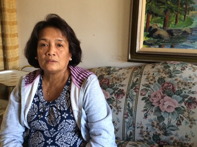 Leah Tejada, who works as a home caregiver in LA, says her family in Leyte, Philippines has had to  rebuild their home twice after severe typhoons in 2013 and 2014. 