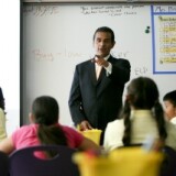 Mayor Antonio Villaraigosa at the opening of Camino Nuevo Charter Academy.