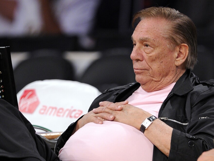 Los Angeles Clippers team owner Donald Sterling watches his team play in Los Angeles Oct. 17, 2010.