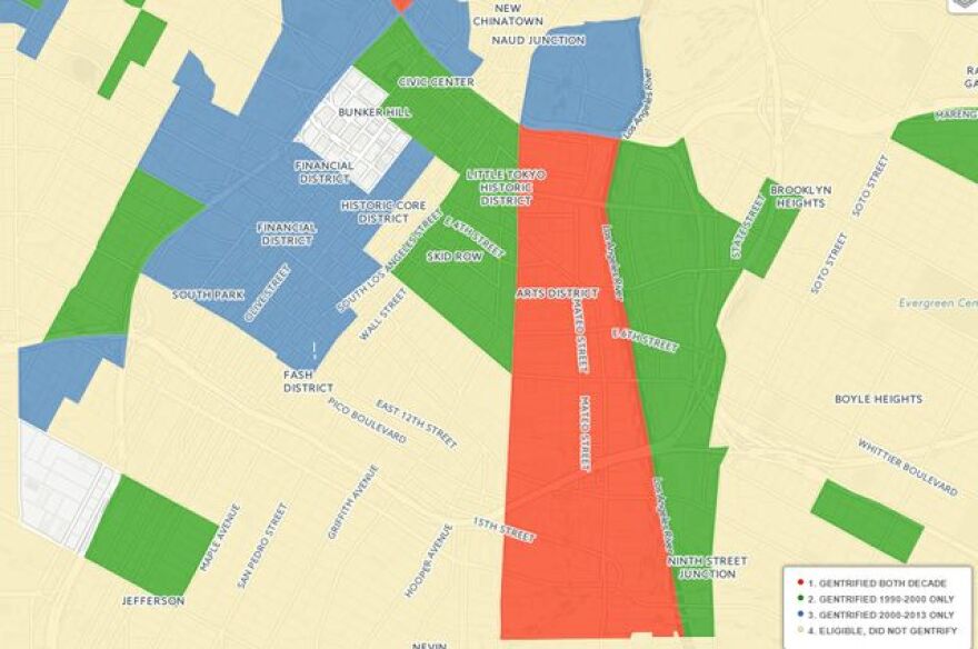 A team at UCLA mapped gentrification and displacement along transit lines and found clear correlations between public investment in light rail and neighborhood changes.