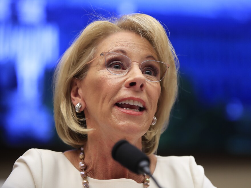 Education Secretary Betsy DeVos testifies before the House Education and Labor Committee in 2019.