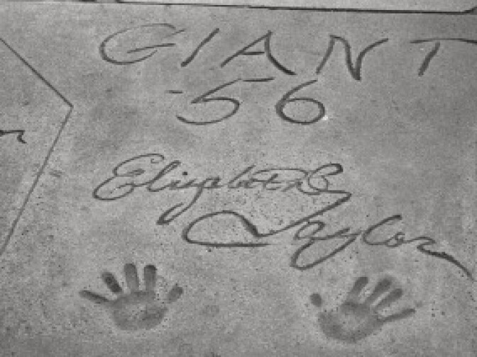 Film icon Elizabeth Taylor's signature outside Grauman's Chinese Theatre in Hollywood, California.
