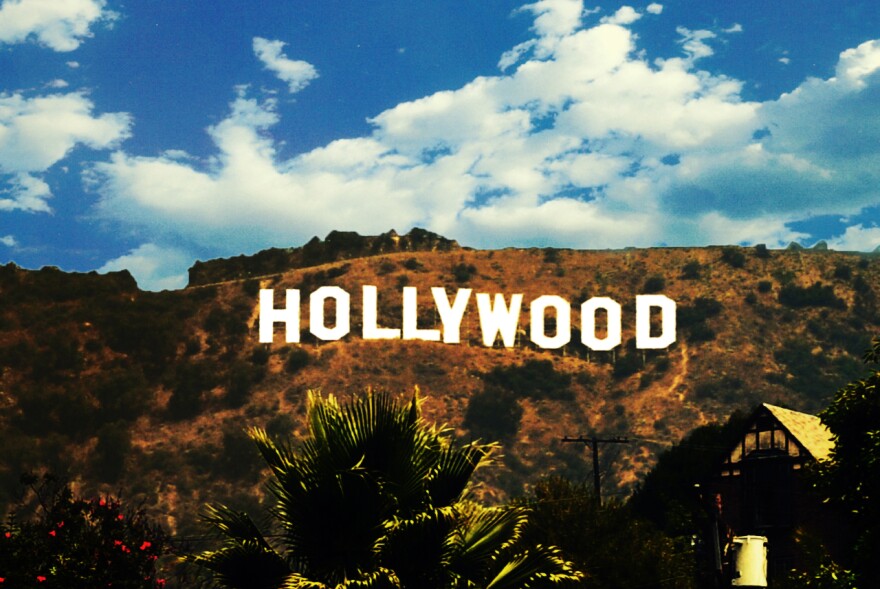 The Hollywood sign in the Hollywood Hills.