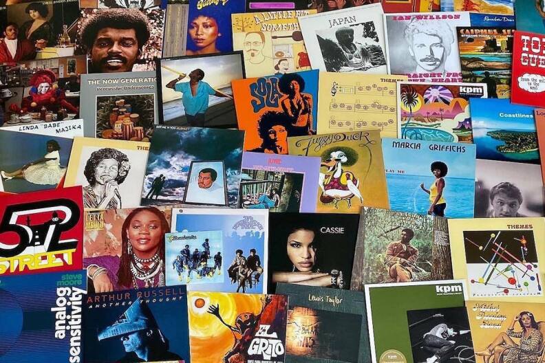 An assortment of flyers and promo images for artists and musicians.