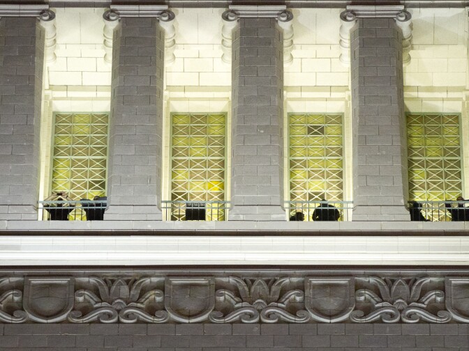 LAPD officers watched the raid from a vantage point on top of City Hall.