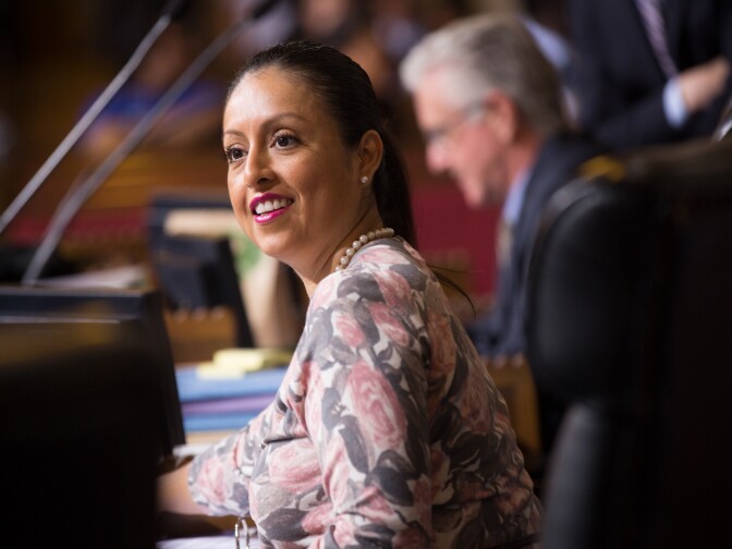 Nury Martinez at a Los Angeles City Council meeting on August 6th, 2013.