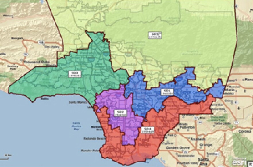 La County Line Map How Would You Redraw La County District Lines? | Kpcc - Npr News For  Southern California - 89.3 Fm