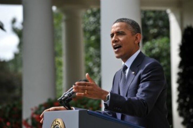 US President Barack Obama speaks in the Rose Garden at the White House in Washington on September 19, 2011.