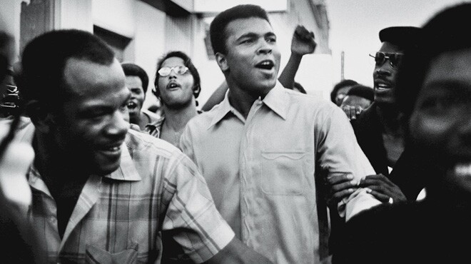 Muhammad Ali walks through the streets of NYC with members of the Black Panther Party, September 1970. Ali's speech at UCLA in 1971 is one of more than 300 salvaged and digitized.
