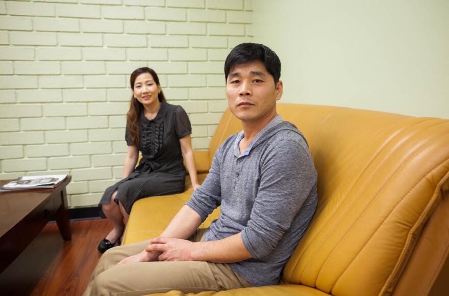 North Korea refugees Sammy Hyun and American advocate Sarah Cho photographed after a church service in Los Angeles, Calif. on Sunday February 4, 2018.   