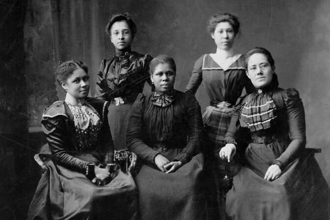 African American women who were members of the League of Women Voters of California. Circa 1890s. 