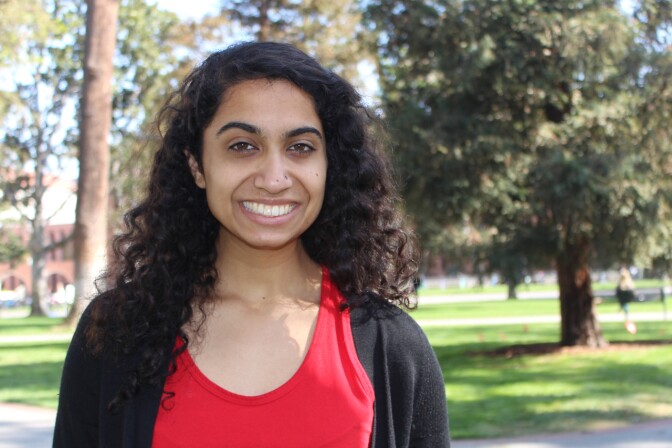 Arshya Gurbani, president of USC's Hindu Student Organization, hopes one day to learn Sanskrit to better connect with her faith.