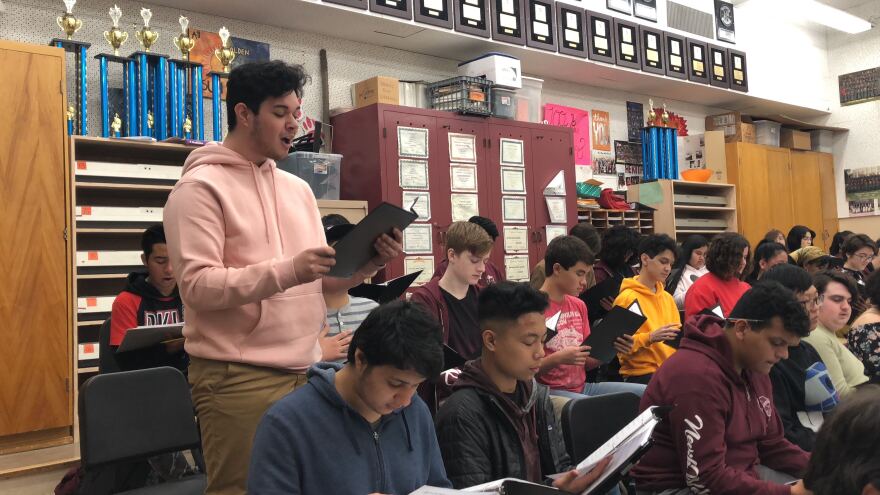 Van Nuys High School senior Darian Calderon plays the part of Sal Castro, a real-life teacher and key organizer of the 1968 East LA Walkouts.