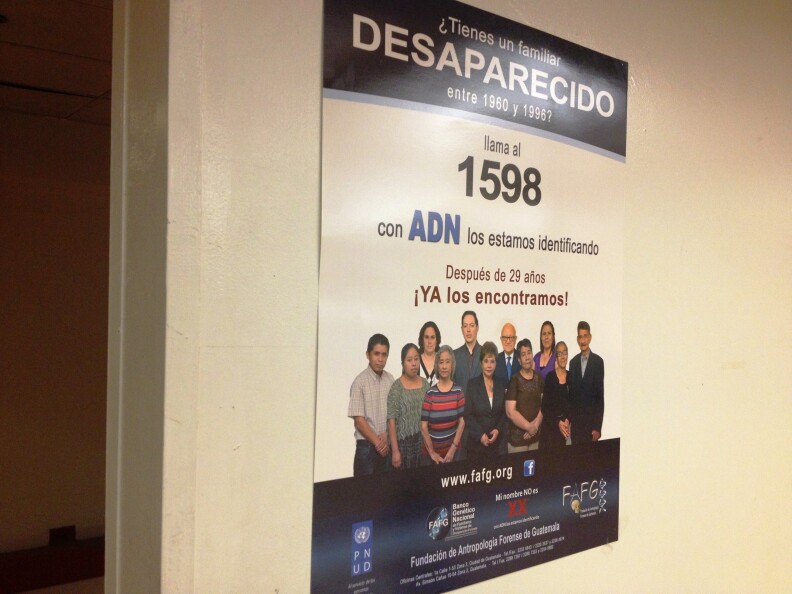 A poster on the wall at the Central American Resource Center near downtown Los Angeles.