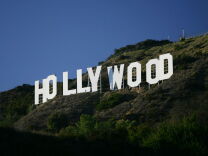 The Hollywood sign.