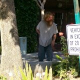 A photograph of Kelly Thomas in downtown Fullerton, CA.