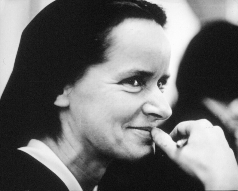Art teacher and nun Mary Corita Kent, pictured above, applied her religious teachings to her artwork. Kent left the Immaculate Heart Community after opposition by then Cardinal who was leading the Archdiocese of Los Angeles.