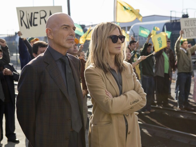 Billy Bob Thornton and Sandra Bullock are opposing political consultants in the film, "Our Brand is Crisis."