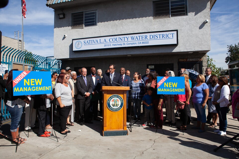 LA County Public Works Director Mark Pestrella speaks one day after the State Water Resources Control Board put his department temporarily in charge of the embattled Sativa Water District.