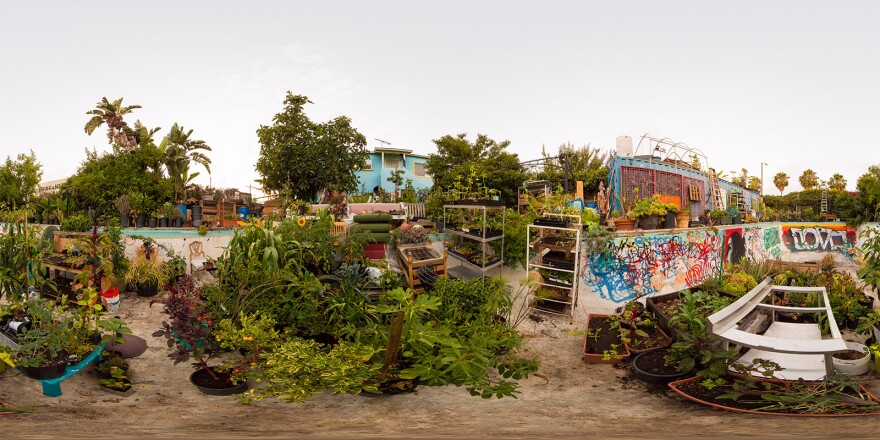 The "Gansta Garden" in South Central L.A., helmed by renegade gardener, Ron Finley.