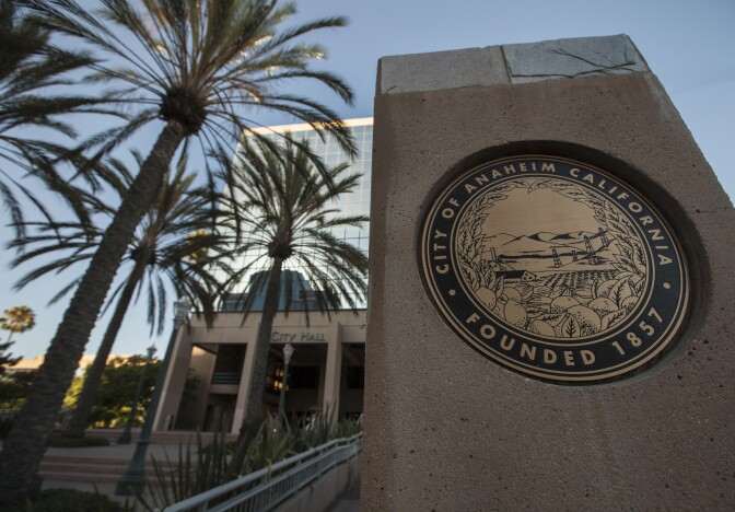 Anaheim's city council meets Tuesday to give its final blessing to a map that splits the city into six neighborhood districts and a new plan that requires council candidates to live and be voted into office by the people who live in that district.
