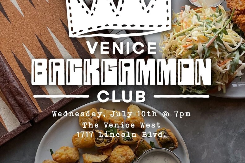 digital flyer of Venice Backgammon Club + Live Jazz