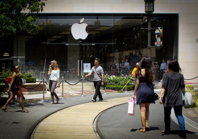 The new Apple store at the Americana in Glendale. 