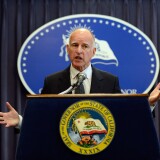 LOS ANGELES, CA - AUGUST 28:  California Gov. Jerry Brown discusses pension reform during a news conference on August 28, 2012 in Los Angeles, California. Brown unveiled what he called "sweeping" pension reforms that cap benefits, boost the retirement age, prevent abusive practices such as "spiking" and require new state employees to pay at least half their pension costs.  (Photo by Kevork Djansezian/Getty Images)