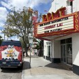 A marquee hangs above a puppet theater in L.A.'s Highland Park neighborhood. 