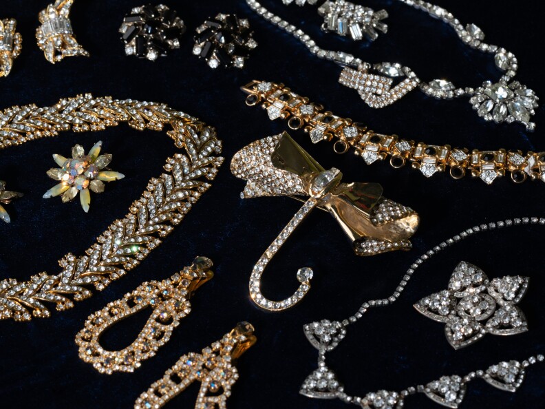 A collection of vintage jewelry ready to add sparkle to any outfit.