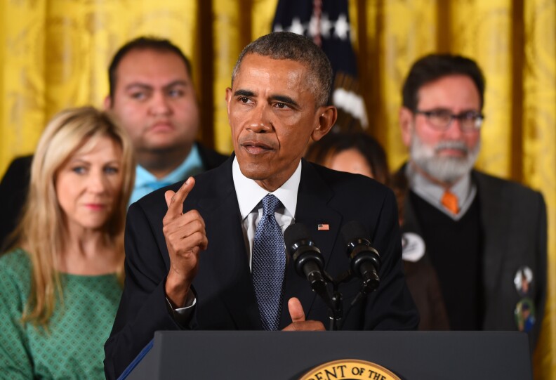 US President Barack Obama delivers a statement on executive actions to reduce gun violence on January 5, 2016 at the White House in Washington, DC. 