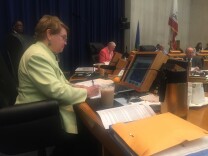 Study Hall?  Los Angeles County Supervisors Sheila Kuehl, Mark Ridley Thomas and Mike Antonovich listen to discussion of raising the minimum wage.